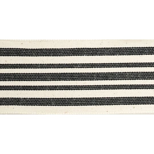 12 Pack: 2.5" x 25ft. Faux Cotton Wired Striped Ribbon by Celebrate It™ Décor